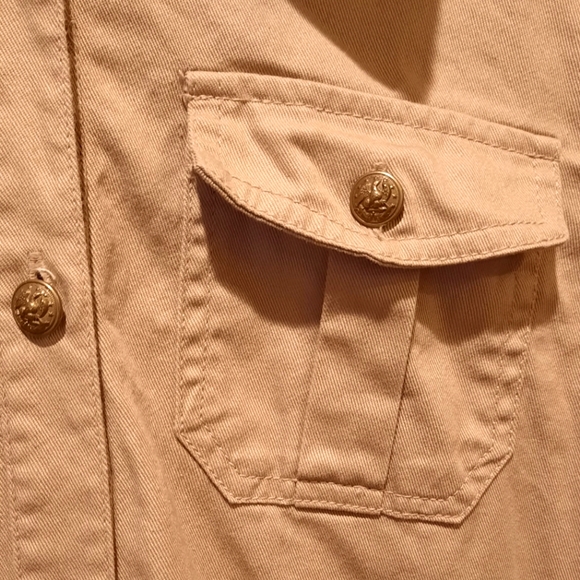 Polo Ralph Lauren Khaki Button Down Short Sleeve Cotton Dress size 16 - Picture 7 of 12